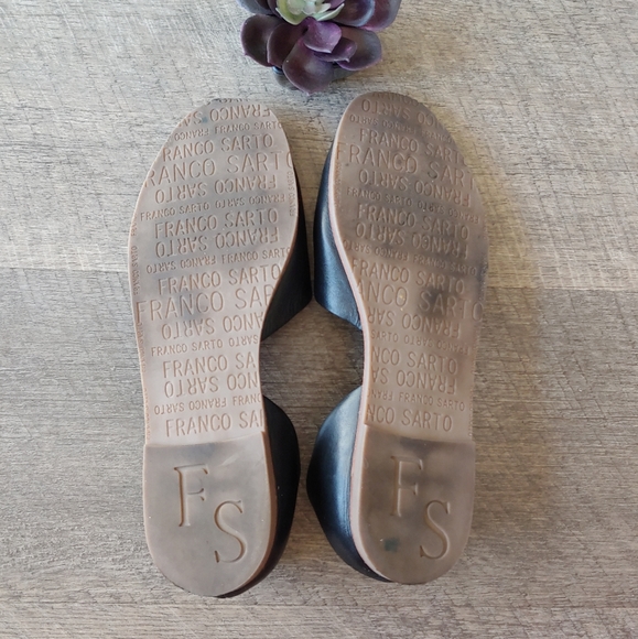 Franco Sarto Leather Peep Toe Slides - Picture 4 of 4